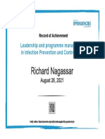 Leadership and Programme Management in Infection Prevention and Control (IPC) - Record of Achievement Certificate
