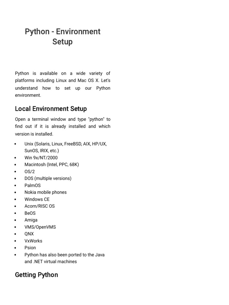 Python - Environment Setup | PDF | Command Line Interface | Integrated ...
