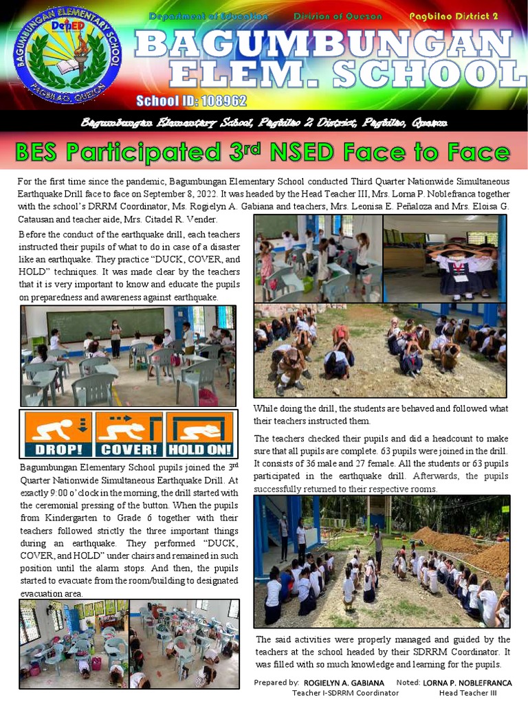 Nationwide Earthquake Drill at Bagumbungan | PDF | Emergency Management ...