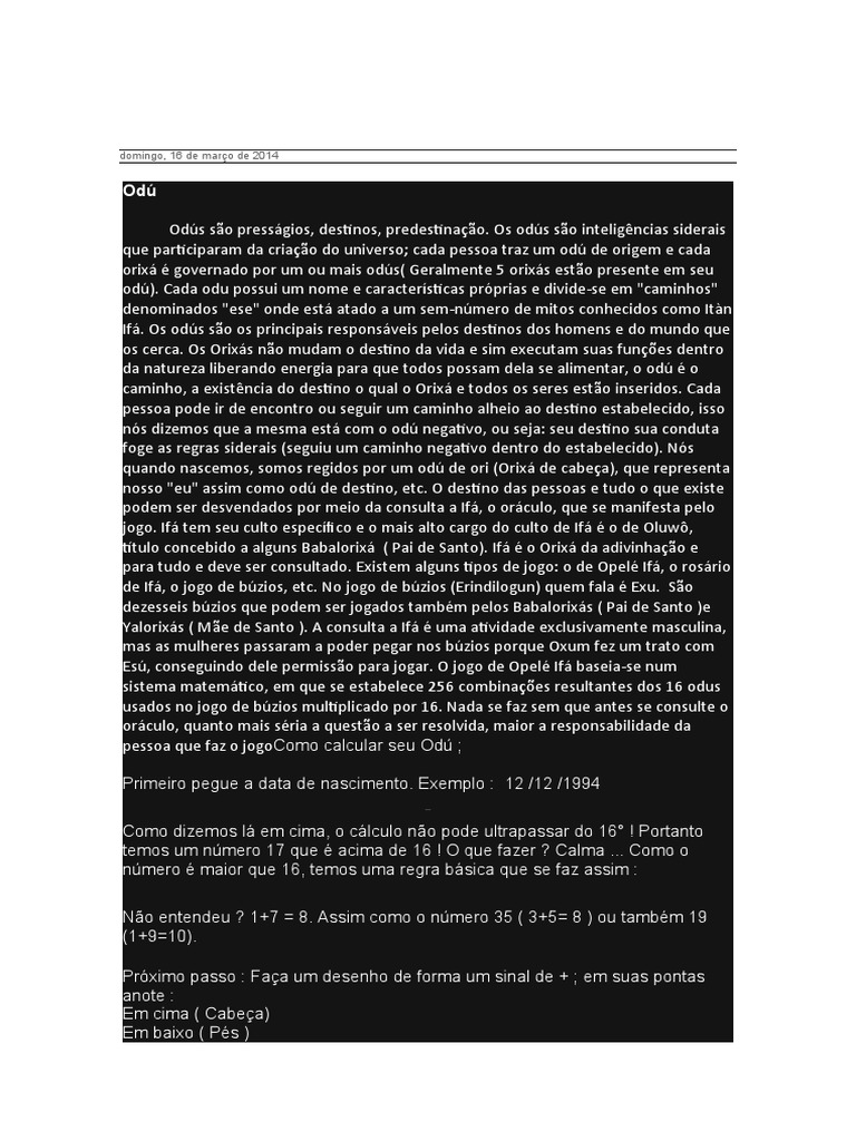 Calculando seu Odú Um guia passoapasso para determinar os caminhos e