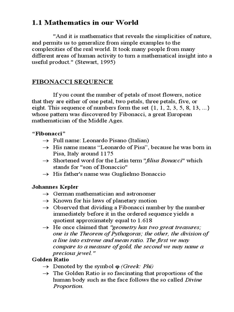 Patterns of Mathematics in Nature | PDF | Mathematics | Science