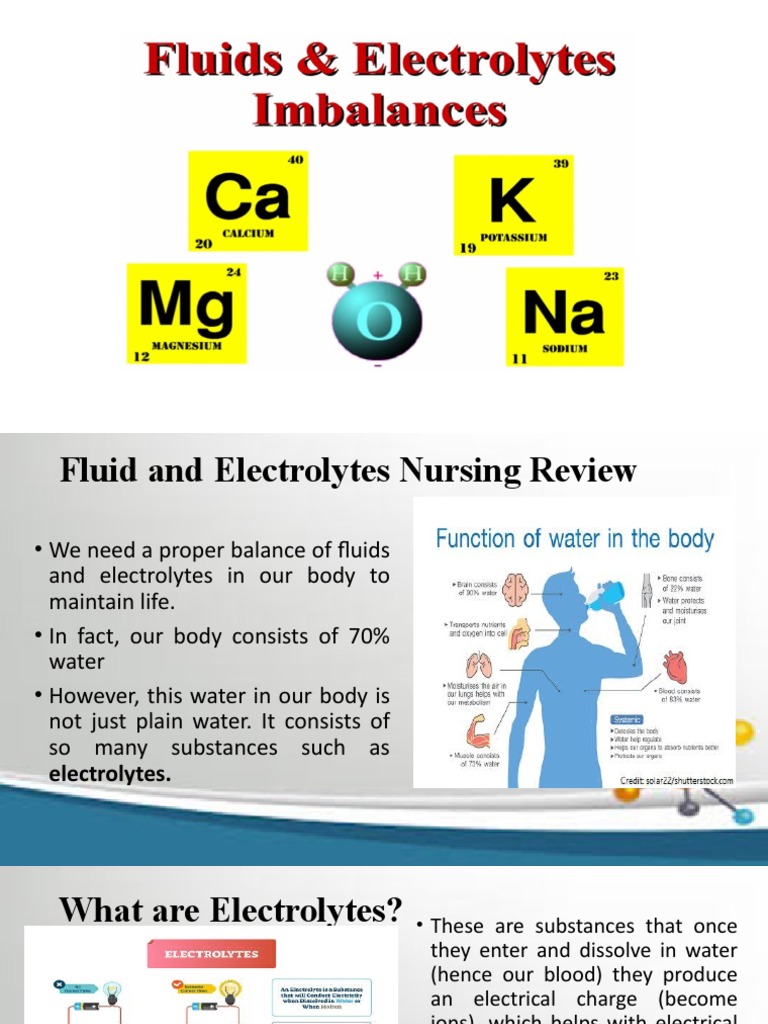 Fluid and Electrolyte Nursing Guide | PDF | Electrolyte | Medical ...
