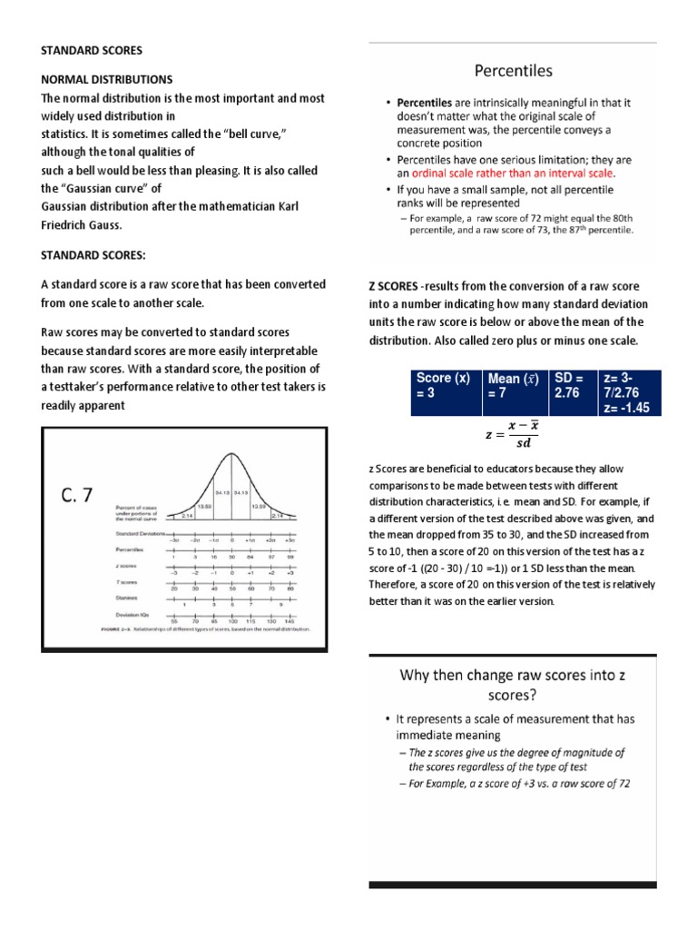 Standard Scores | Download Free PDF | Standard Score | Normal Distribution
