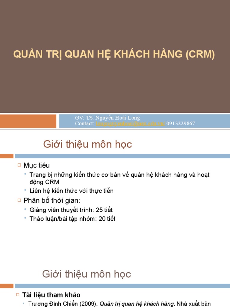 CRM. C1. Khai Quat Ve CRM | PDF