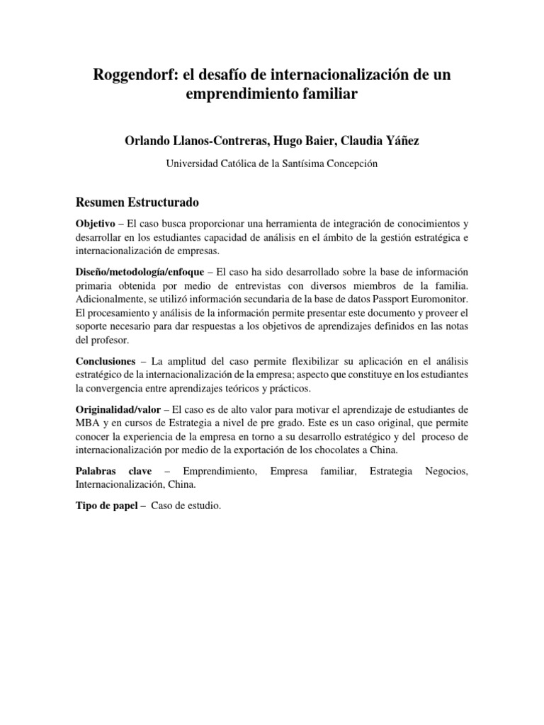 Roggendorf: Internacionalización a China | PDF | China | Política mundial