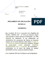 Reglamento de Vinculación Con La Sociedad Secretaría General PDF