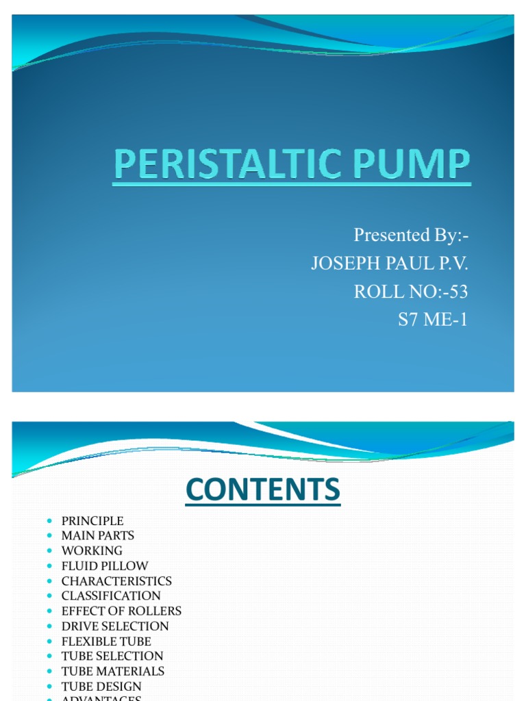 The Principles and Applications of Peristaltic Pumps A Comprehensive