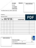 Formulário de frequência de estágio escolar