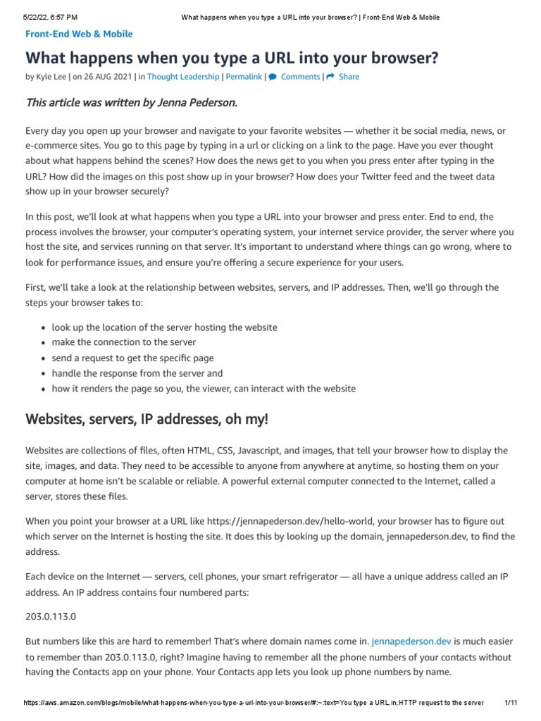 What Happens When You Type A URL Into Your Browser - Front-End Web ...