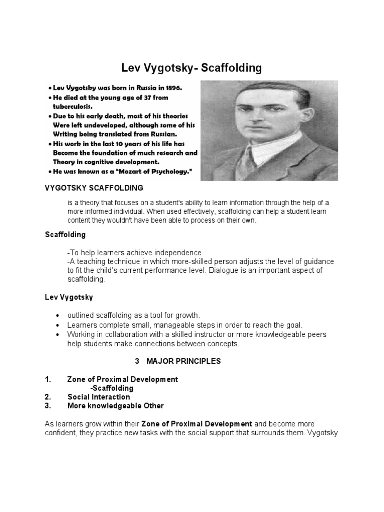 Lev Vygotsky Scaffolding PDF