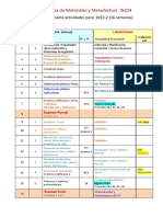 Cronograma Actividades IN324 - (16 Semana) - 2022-2