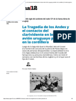La Tragedia de Los Andes y El Contacto Del Clarividente en Busca Del Avión Uruguayo Perdido en La Cordillera