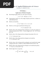 Tutorial 1 - Applications of Definite Integrals