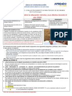 Evaluación Diagnóstica para Tercero de Secundaria - Alisonpaolaquispegalarza