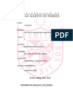 INFORME DE CÁLCULO y AFORO