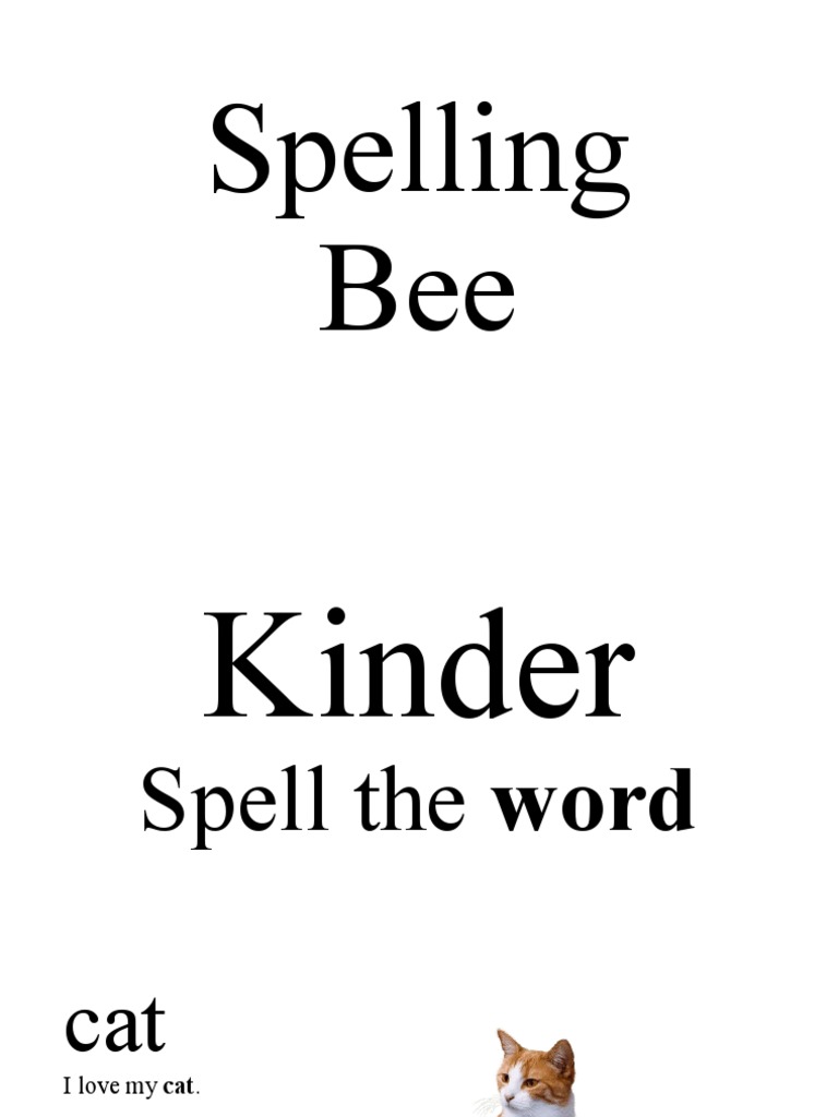 Spelling Bee Words and Pictures PDF