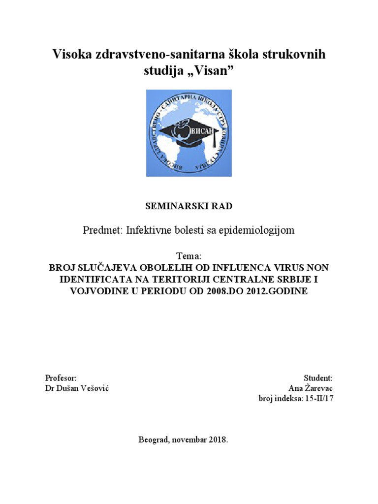 5 Seminarski Rad Iz Infektivnih Istrazivacki Rad Primer PDF