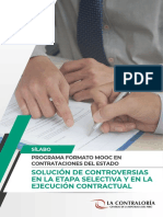 Solución de Controversias en La Etapa Selectiva y en La Ejecución Contractual Sílabo