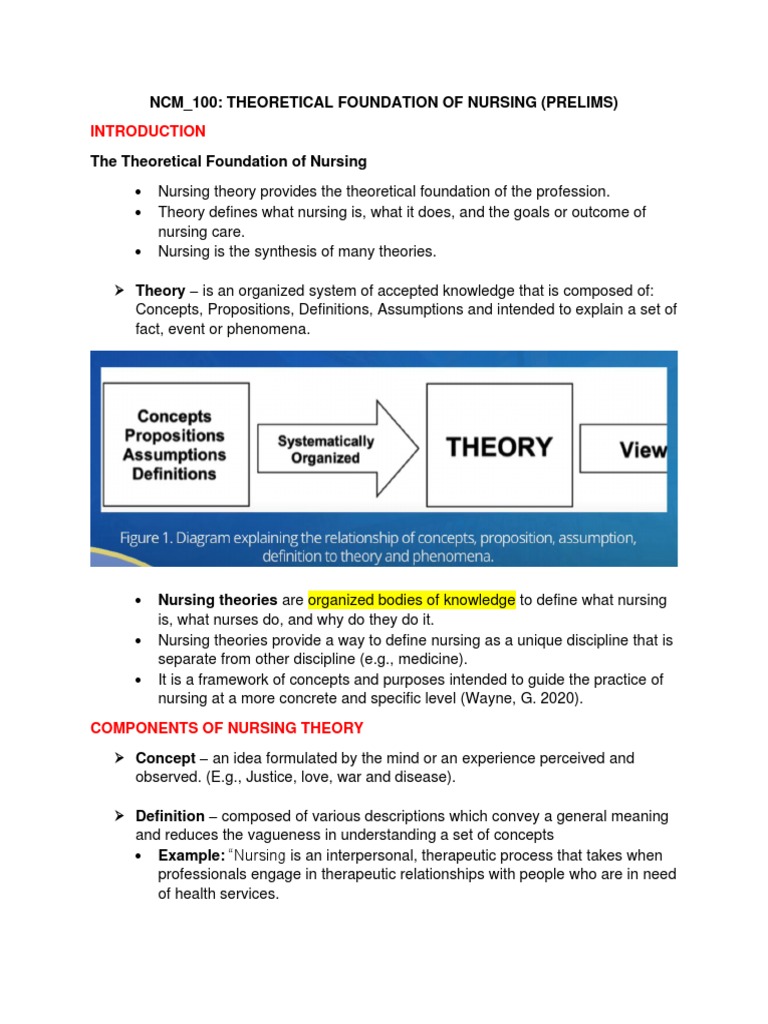 Theoretical Foundation Of Nursing Reviewer 1 Pdf Theory Nursing