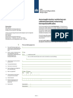 Aanvraagformulier Verklaring Van Vakbekwaamheid / Erkenning Beroepskwalificaties