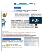 Ficha de Actividad: Diagnosticamos Nuestro Requerimiento Calórico Diario y Practicamos Nuestra Actividad Física Preferida