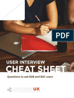 User Interview Cheat Sheet