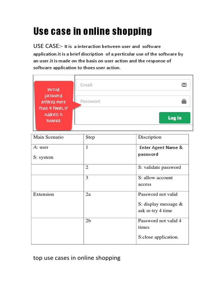 Use Case in Online Shopping PDF