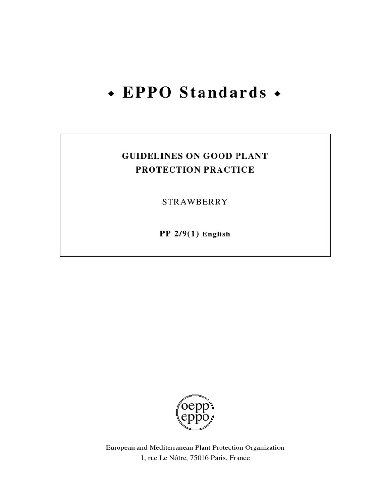 EPPO Guidelines on Good Plant Protection Practice for Strawberry PDF