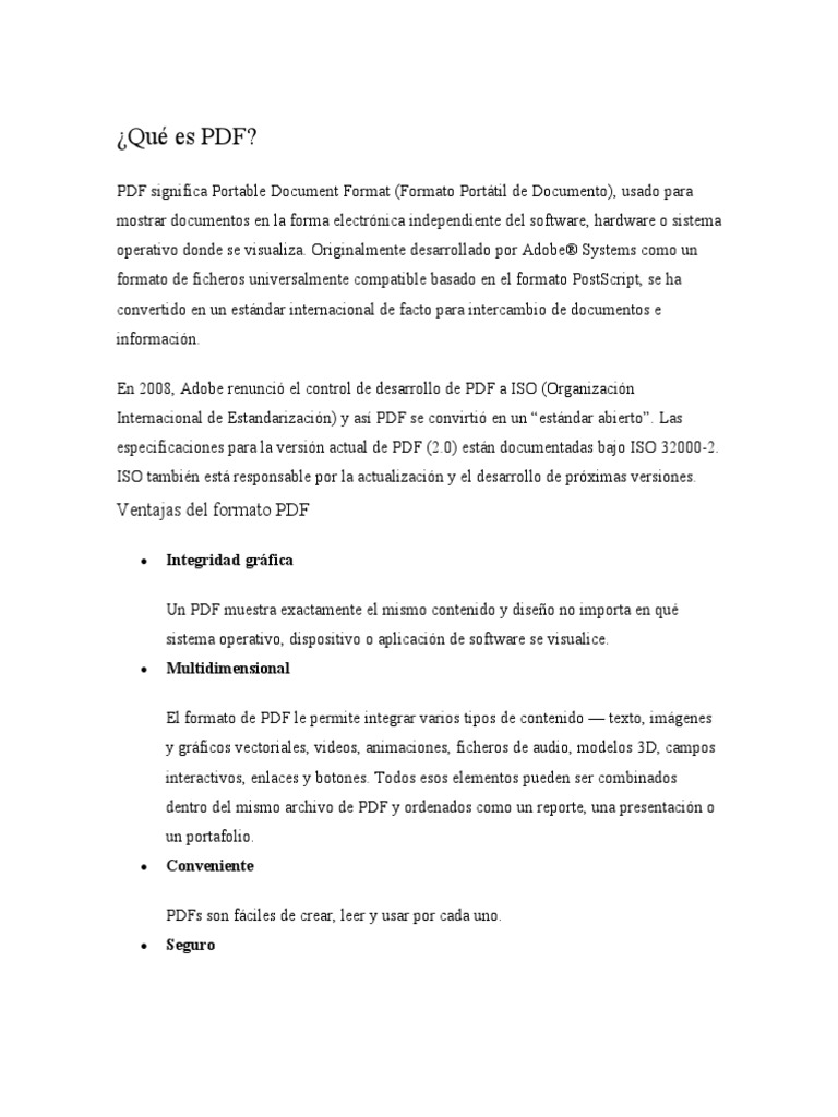 Qué Es PDF | PDF | Software | Informática