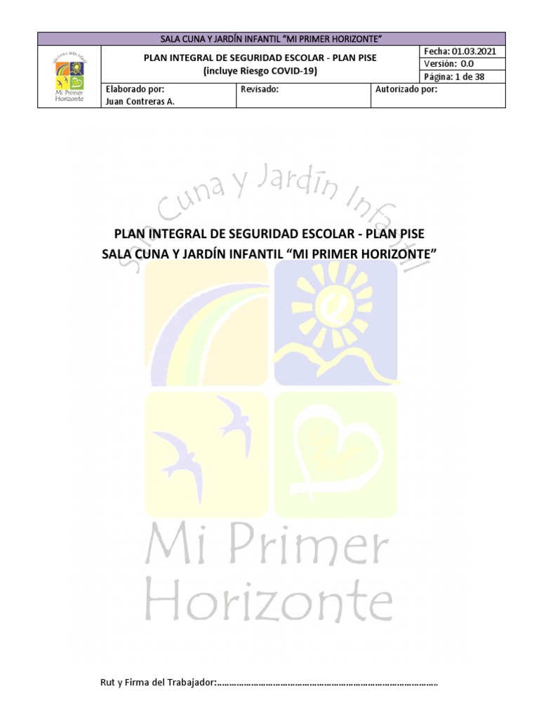 Plan Integral de Seguridad Escolar PISE | PDF | Educación de la primera ...