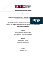 Implementación Lean para reducir tiempos producción mesas