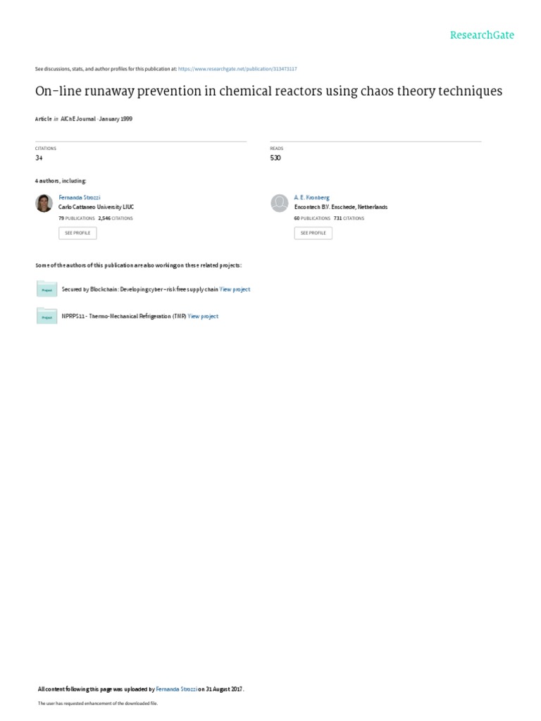 on-line-runaway-detection-in-batch-reactors-using-chaos-theory