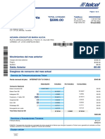 Estado de Cuenta $599.00: Movimientos Del Mes Anterior Total