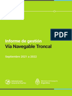 Informe de Gestión Vía Navegable Troncal Septiembre 2021 A 2022