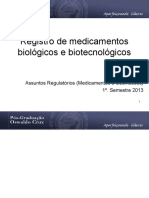 Aula 1 - Registro de medicamentos biológicos e biotecnológicos