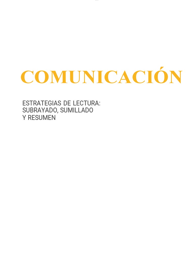 Sumilla y Subrayado PDF | PDF | Memoria | Oración (Lingüística)
