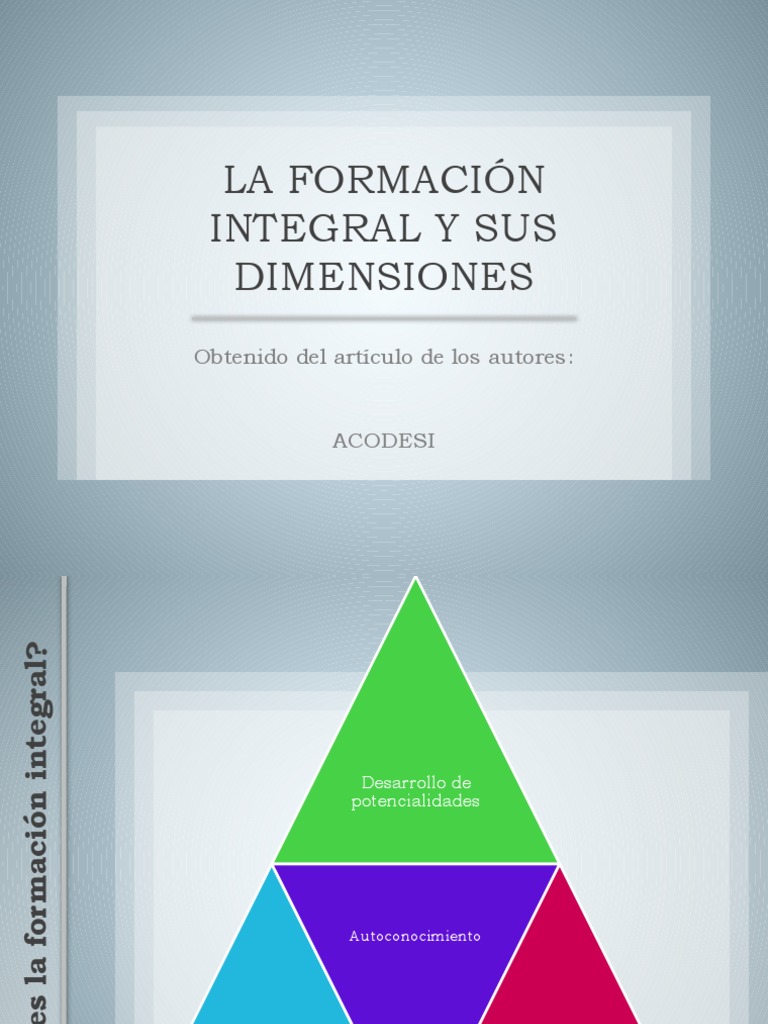 1.3.2 La Formación Integral y Sus Dimensiones | PDF | Estética | Sicología