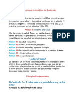Constitución de La República de Guatemala Derecho A La Salud Articulo 5