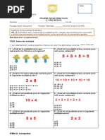 GUÍA EVALUADA MATEMÁTICAS 2 Basico Sumas y Restas Con Reservas | PDF