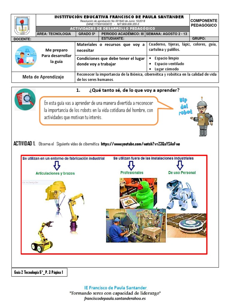 Actividades de Robótica para Quinto Grado | PDF | Robot | Robótica