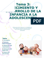 Tema 3 - Crecimiento y Desarrollo Desde La Infancia A La Adolescencia