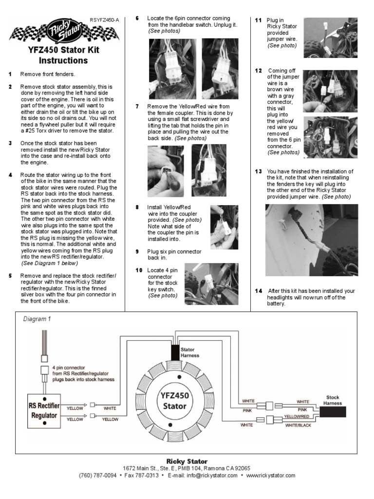 Installation Instructions for a YFZ450 Stator Kit PDF Electrical