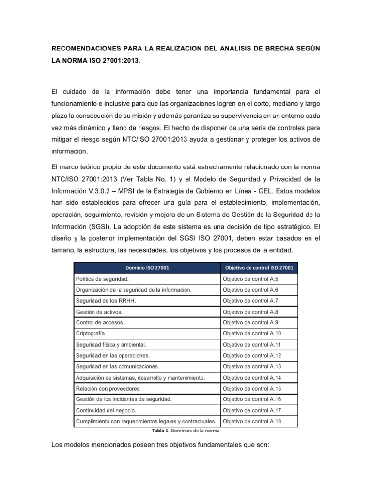 Analisis de Brecha | PDF | Seguridad de información | La seguridad ...