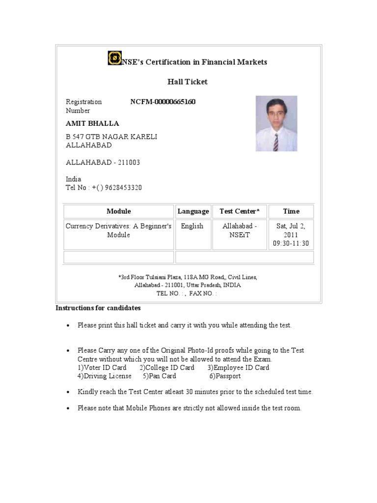 Hallticket PDF PDF Identity Document Government Information