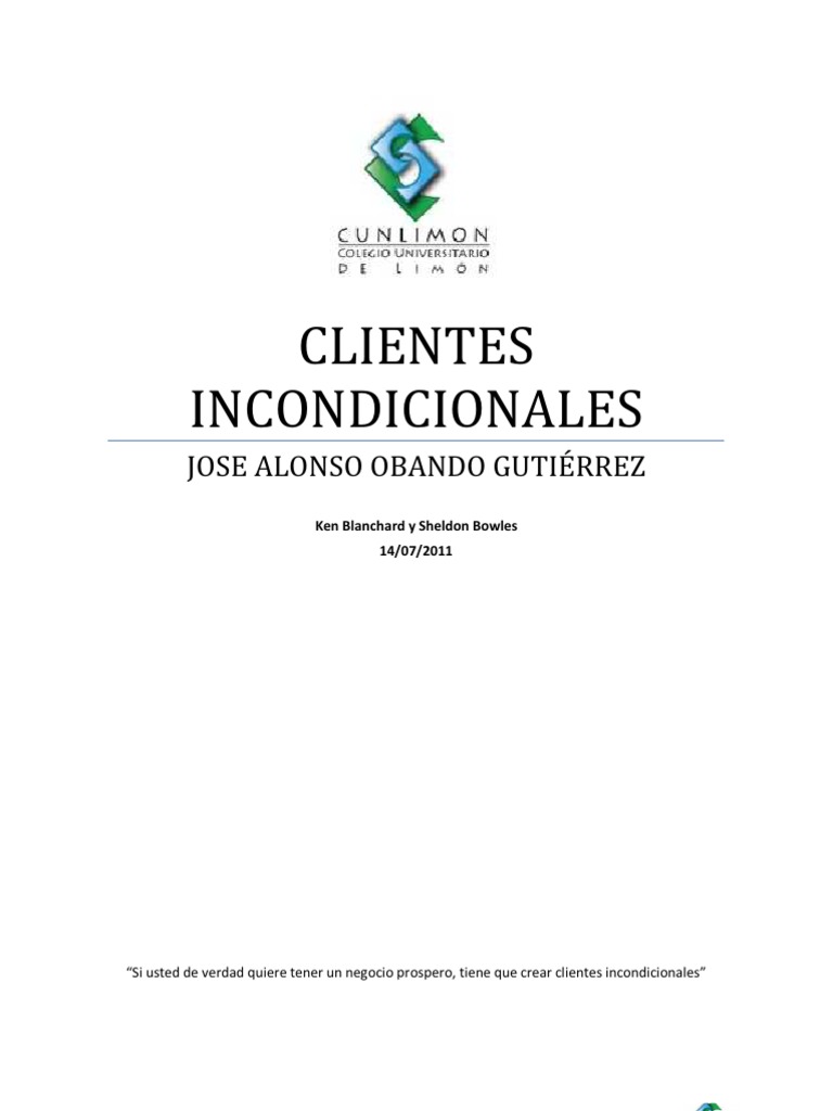 Clientes Incondicionales | PDF | Cliente | Science