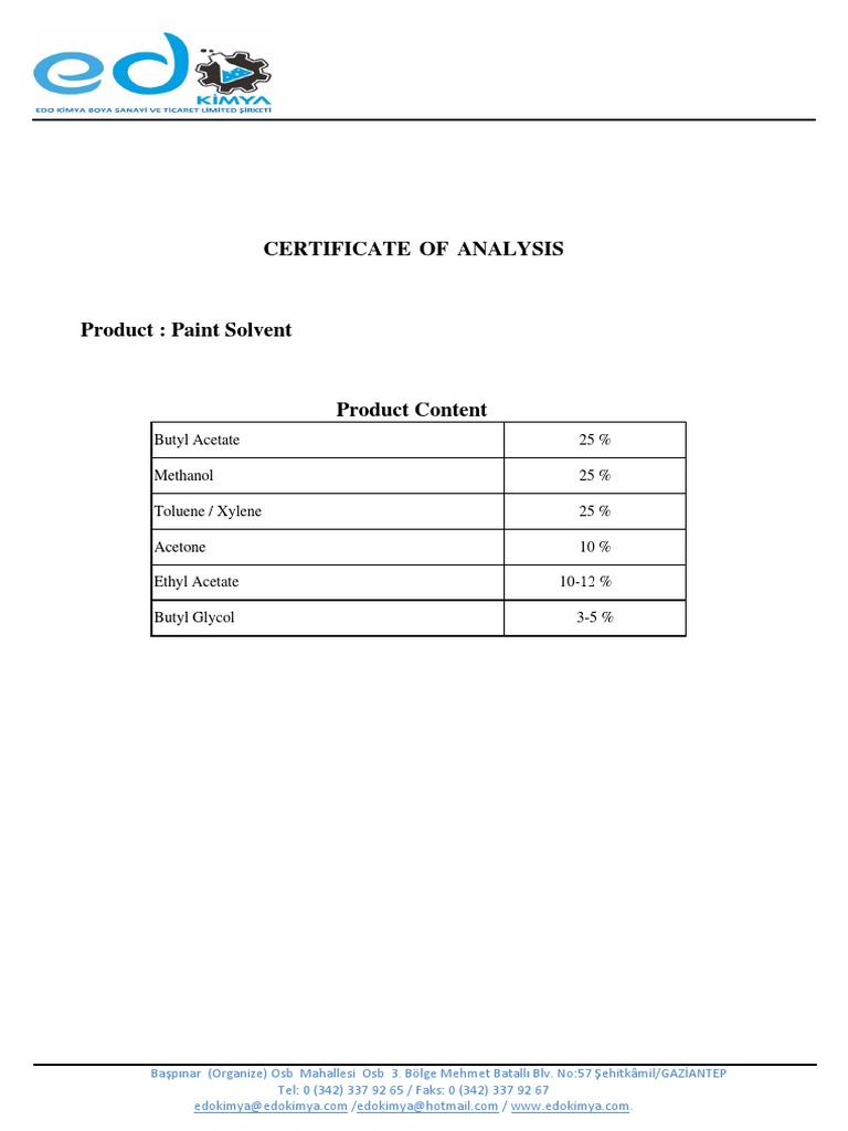 Paint Solvent Tds PDF