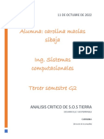 Análisis crítico de S.O.S Tierra y el desarrollo sustentable