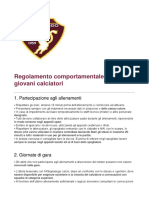 Copia Di Regolamento Comportamentale Per L'associazione Sportiva ASD Albignasego X PDF