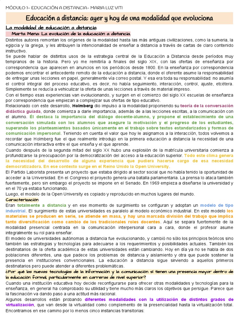 Evolución de la Educación a Distancia | PDF | Adultos | Aprendizaje