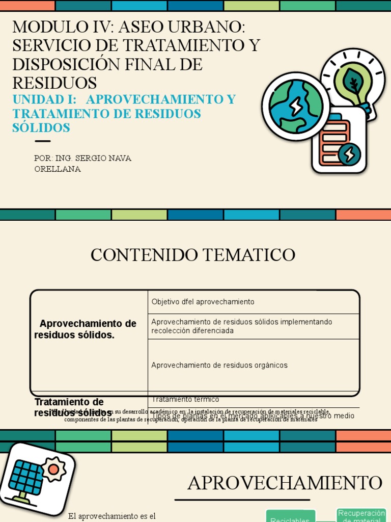 Aprovechamiento y Tratamiento de Residuos Solidos | PDF | Gestión de ...